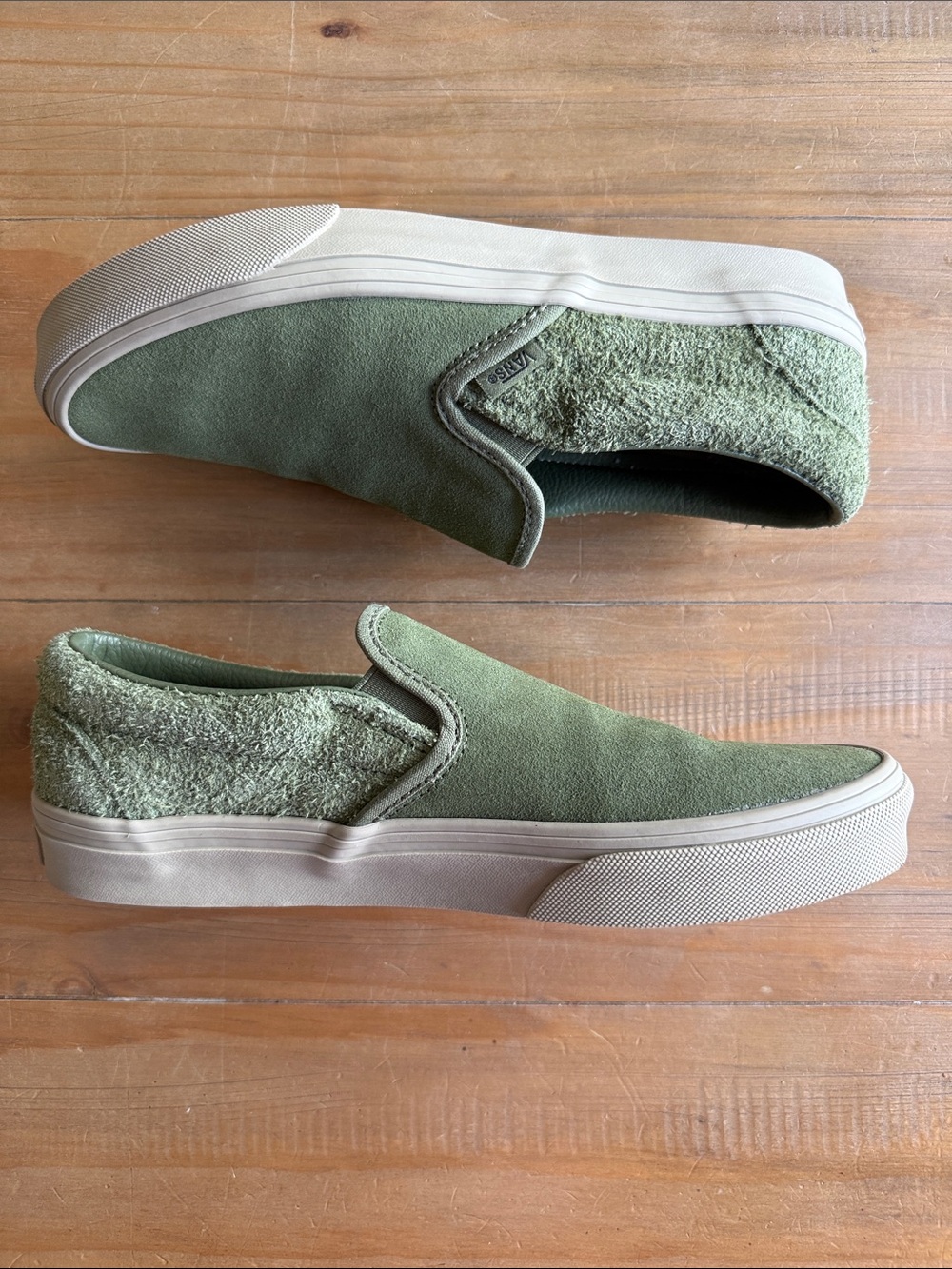 Green Suede Slip-On Vans